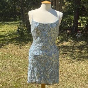 Windsor Light Blue & Silver Sequined Mini Cocktail Dress Size M?